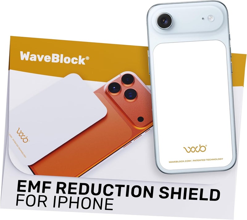 WAVEBLOCK EMF Blocker for Cell Phone - Made for iPhone 17 Air - The Only Patented, Real Scientifically Backed, Lab-Tested 5G-Shield Sticker to Protect You & Your Loved Ones - USA Made White - Image 1